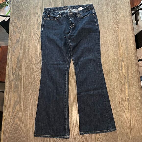 Michael Kors Dark Wash Denim Jeans Flare Leg Size 8 - Picture 1 of 12